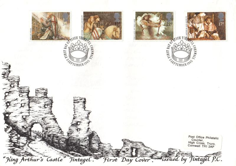 1985 (09) King Arthur - Tintagel Philatelic Counter Cover - Tintagel H/S