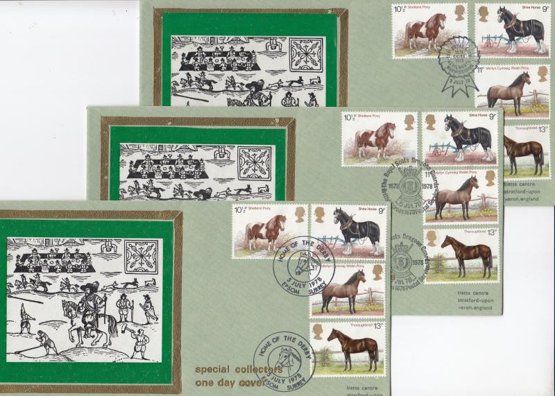 1978 (07) Horses - Tiatsa (Green) Specials - All Three Full Set H/S Versions