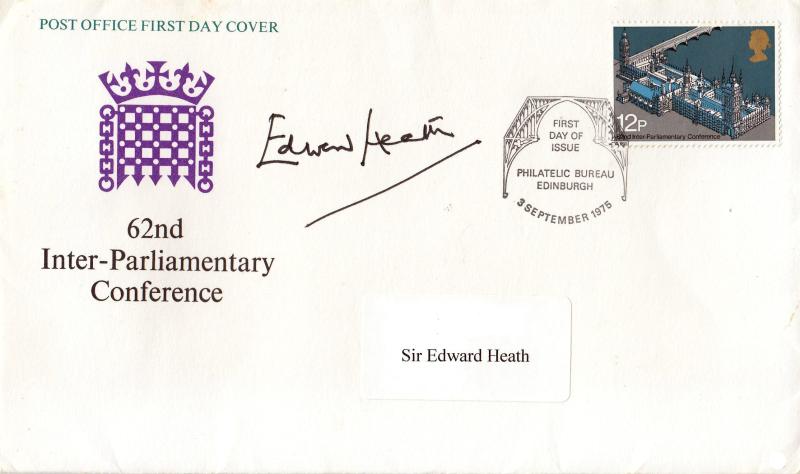 1975 (09) Inter-Parliamentary Conference - PO - Edinburgh H/S - Signed by Edward Heath