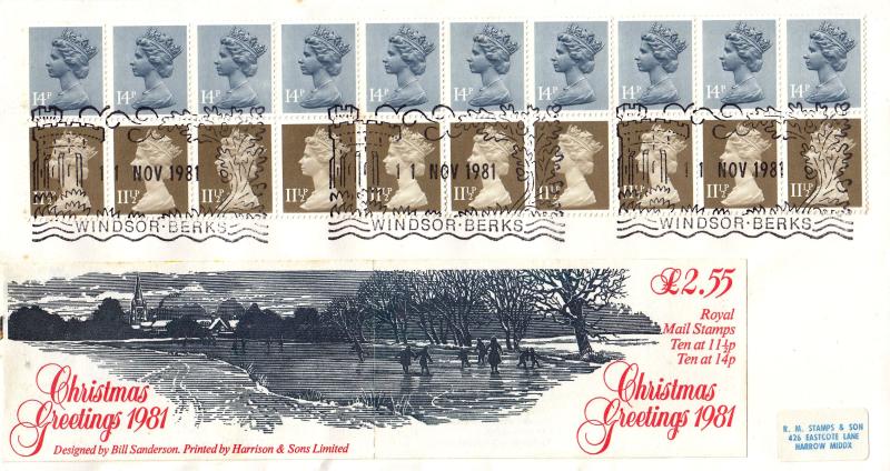 1981 (11) Christmas £2.55 Greetings Booklet - Windsor Pictorial H/S