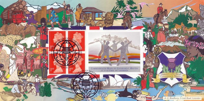 1997 (10) Commonwealth Heads of Government Meeting Label - Bradbury Edinburgh 'Thistle' Official