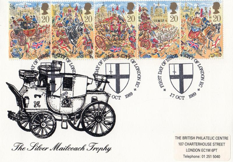 1989 (10) Lord Mayor's Show - British Philatelic Centre 'Coach' Cover - City of London EC H/S