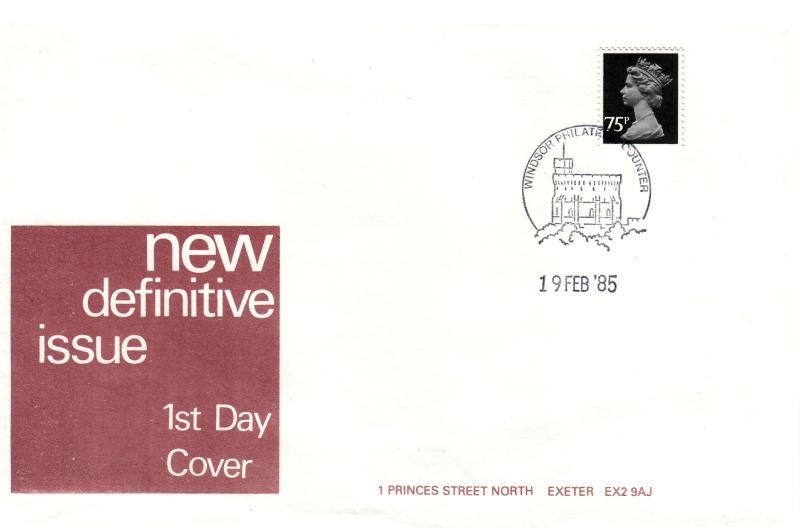 1985 (02) 75p Phosphor Coated Paper Change - Jim Bond Cover - Windsor Counter H/S