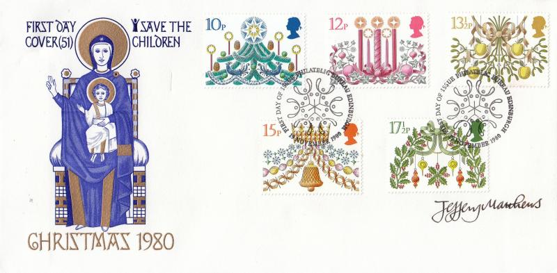 1980 (11) Christmas - Save The Children Cover - Edinburgh H/S - Signed by Jeffery Matthews