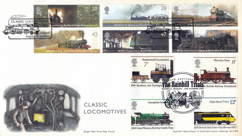 2004 (01) Classic Locomotives (Stamps) - RM - Haworth H/S - Doubled at The Rainhill Trials