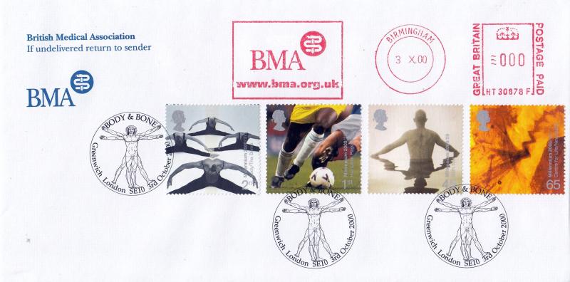 2000 (10) Body & Bone - British Medical Association Cover - Greenwich H/S + BMA Meter Mark