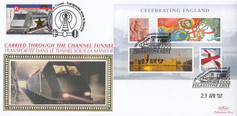 2007 (04) England M/S - Benham 'Through The Channel Tunnel' Official
