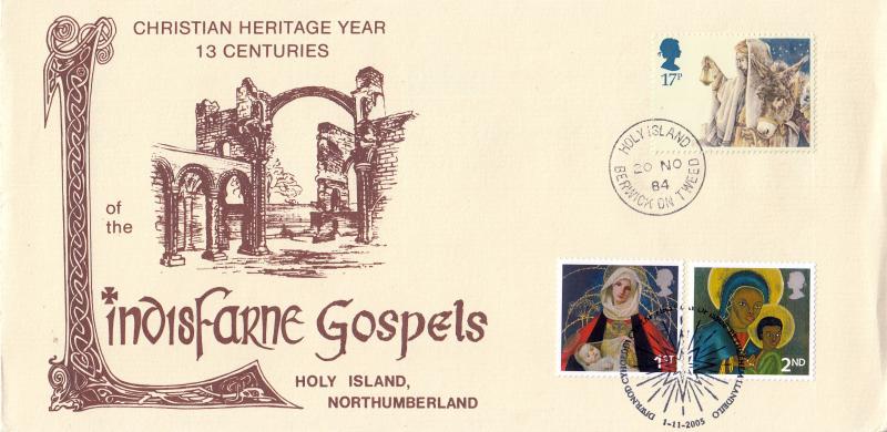 1984 (11) Christmas - Lindisfarne Gospels Cover - Holy Island CDS (s) - Doubled 2005 Christmas Pair