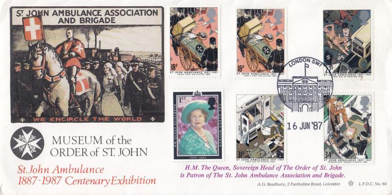 1987 (06) St John Ambulance - Bradbury LFDC 66 - London SW1 'Buckingham Palace Front View' Counter H/S