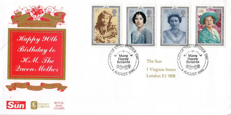 1990 (08) Queen Mother's 90th Birthday - The Sun/Stanley Gibbons/RM 'Special' - City of Westminster H/S