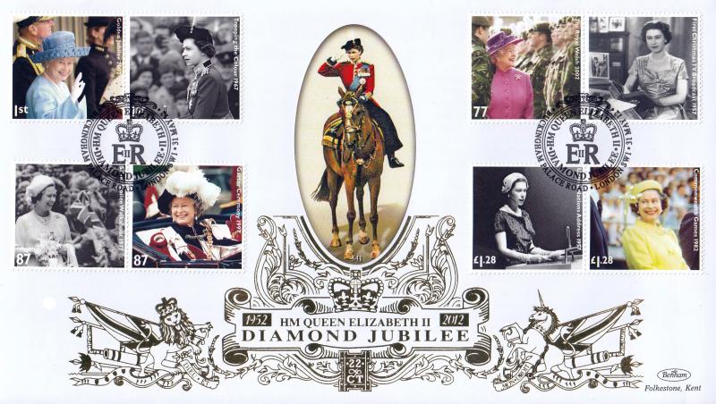 2012 (05) Diamond Jubilee (Stamps) - Benham Gold (500) Official