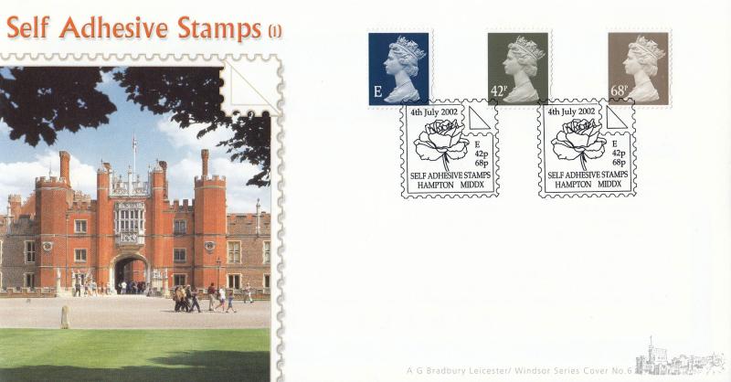 2002 (07) Self Adhesive Stamps (E, 42p + 68p) - Bradbury 'Hampton Court Palace' Windsor 6 Official