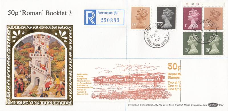 1987 (01) 50p 'Roman' Booklet - Benham SD2 - Porchester CDS