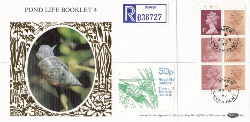 1987 (01) 50p 'Pond Life' Booklet - Benham SD3 - River CDS (Cyl No Version)