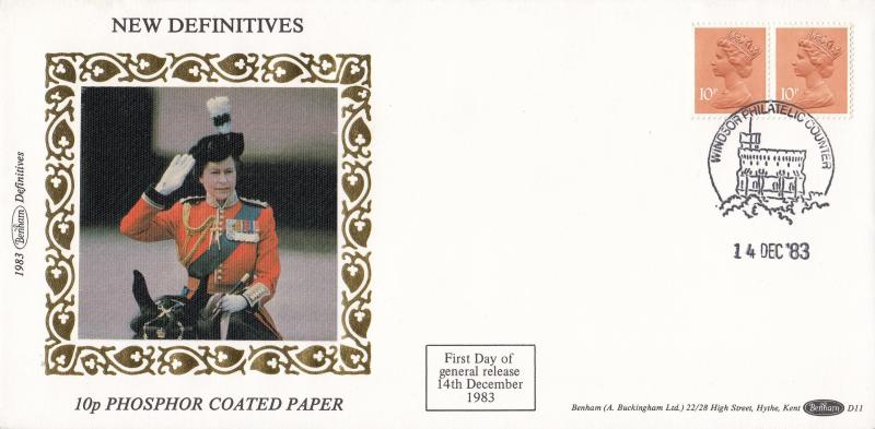 1983 (12) 10p Phosphor Coated Paper - Benham D11 - Windsor Counter H/S