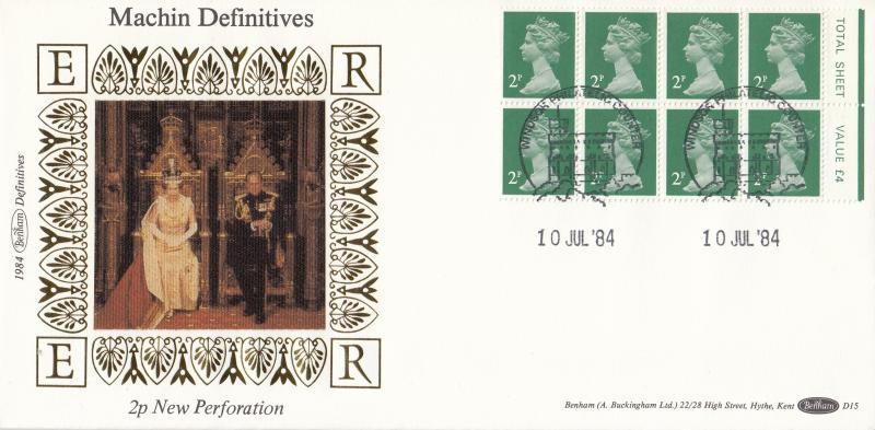 1984 (07) 2p New Perforation - Benham D15 - Windsor Counter H/S