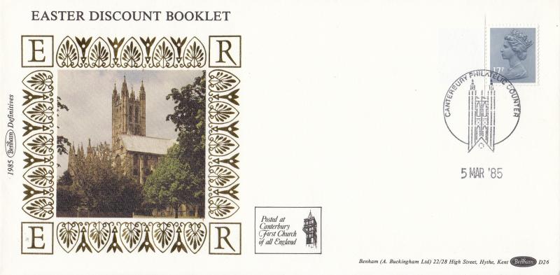1985 (03) Easter Discount Booklet - D Underprint - Benham D26 - Canterbury Counter H/S
