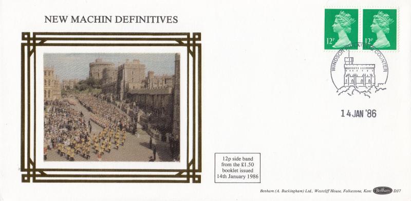 1986 (01) 12p Side Band from £1.50 Booklet - Benham D37 - Windsor Counter H/S