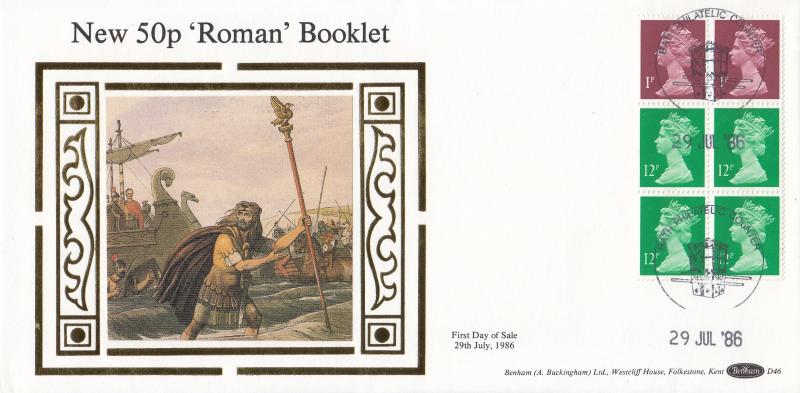 1986 (07) 50p Roman Booklet - Benham D46 - Bath Counter H/S