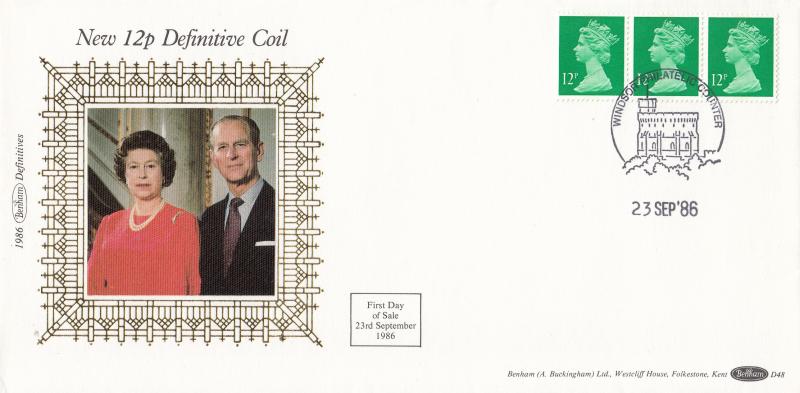 1986 (09) 12p Definitive Coil - Benham D48 - Windsor Counter H/S