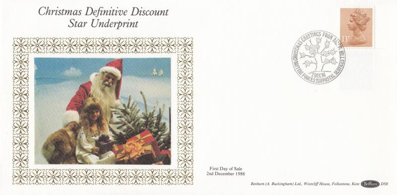 1986 (12) £1.30 Christmas Discount Booklet Star Underprint - Benham D58 - Biggin Hill, BF2130PS H/S