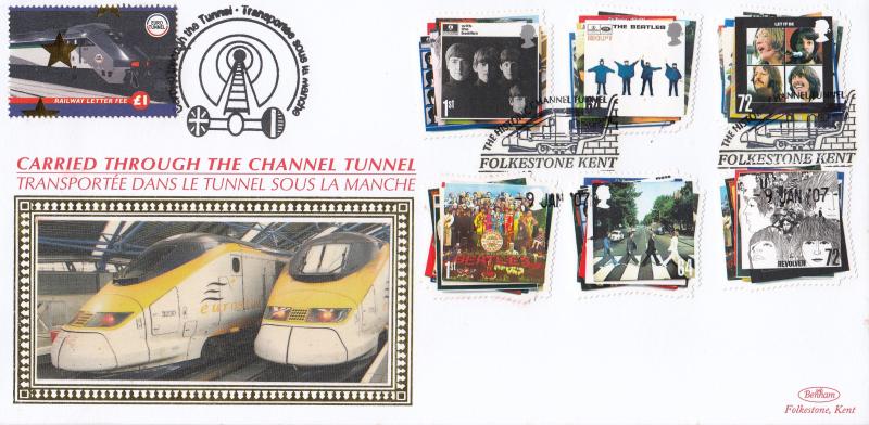 2007 (01) The Beatles (Stamps) - Benham 'Through The Channel Tunnel' Official