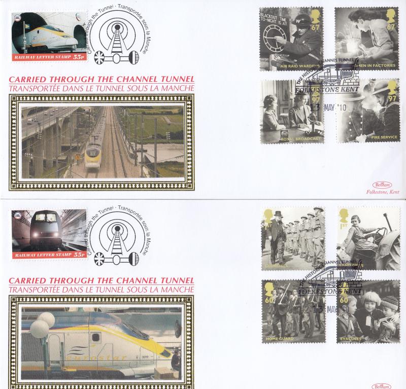 2010 (05) Britain Alone (Stamps) - Benham 'Through The Channel Tunnel' Official's (Pair)