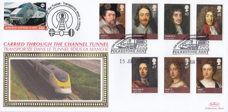 2010 (06) The House of Stuart (Stamps) - Benham 'Through The Channel Tunnel' Official