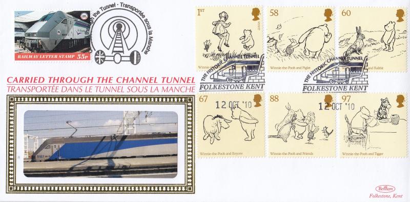 2010 (10) Winnie The Pooh (Stamps) - Benham 'Through The Channel Tunnel' Official