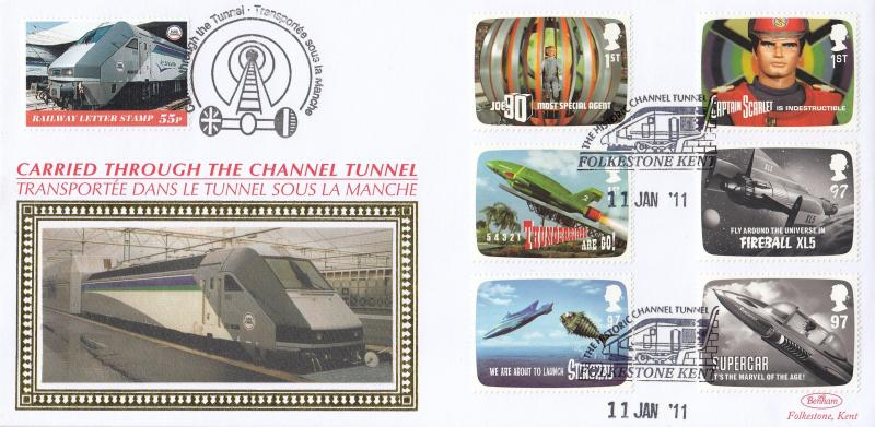 2011 (01) Gerry Anderson (Stamps) - Benham 'Through The Channel Tunnel' Official