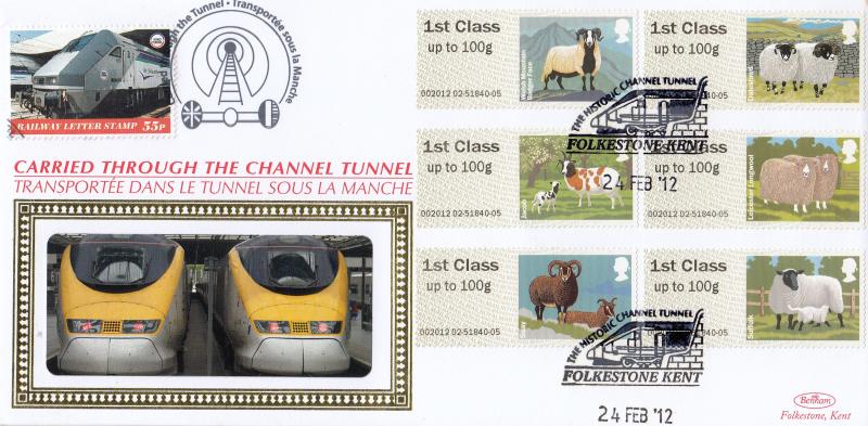2012 (02) British Farm Animals Post & Go - Benham 'Through The Channel Tunnel' Official