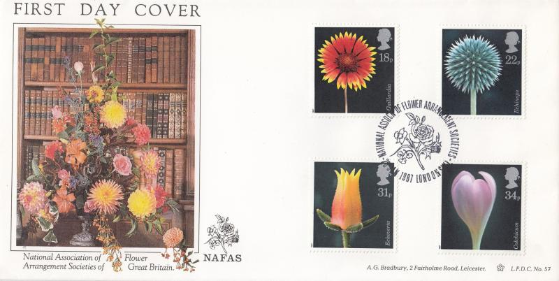 1987 (01) Flowers - Bradbury LFDC 57 Flower Arrangement Societies Official