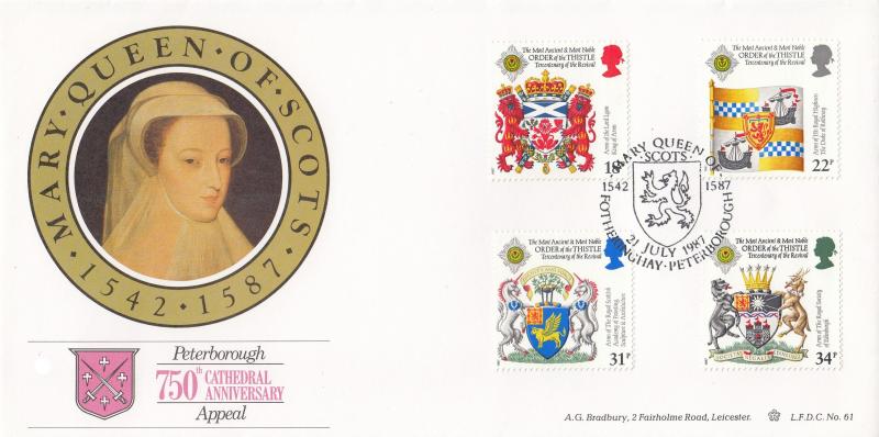 1987 (07) Scottish Heraldry - Bradbury LFDC 61 Fotheringhay Official