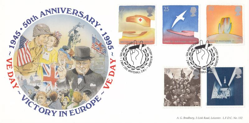 1995 (05) VE Day - Bradbury LFDC 132 'Whitehall SW1' Official