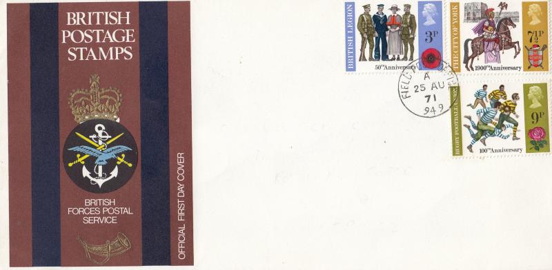 1971 (08) Anniversaries - BFPS Cover - Field Post Office 949 CDS