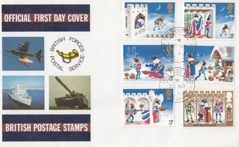 1973 (11) Christmas - BFPS Cover - Field Post Office 551 CDS