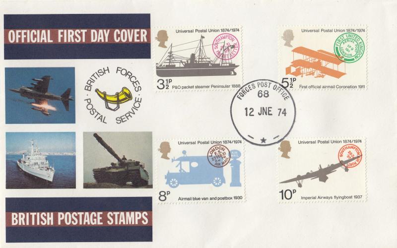 1974 (06) UPU - BFPS Cover - Forces Post Office 68 CDS