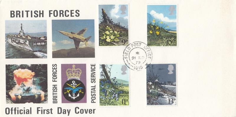 1979 (03) Flowers - BFPS Cover - Field Post Office 79 CDS