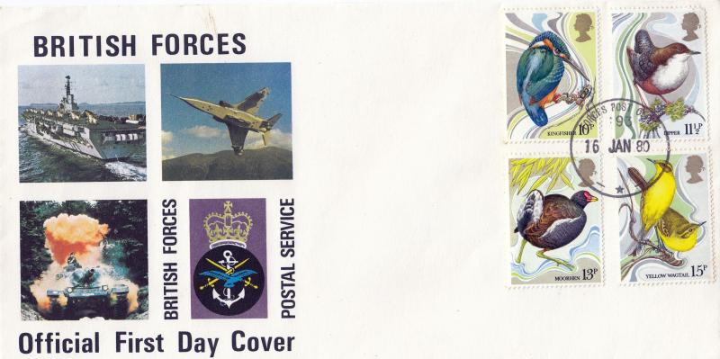 1980 (01) Birds - BFPS Cover - Forces Post Office 93 CDS