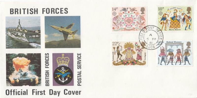 1981 (02) Folklore - BFPS Cover - Field Post Office 1006 CDS