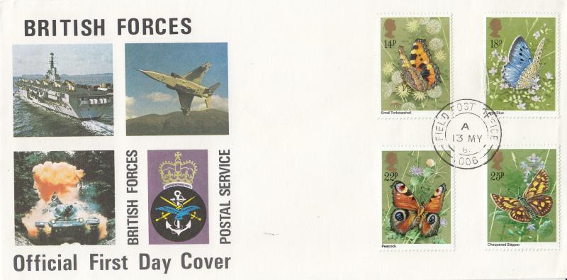 1981 (05) Butterflies - BFPS Cover - Field Post Office 1006 CDS