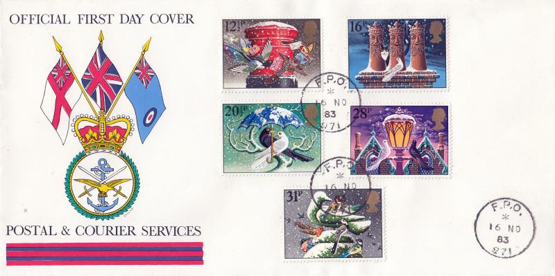 1983 (11) Christmas - Postal & Courier Services Cover - FPO 971 CDS