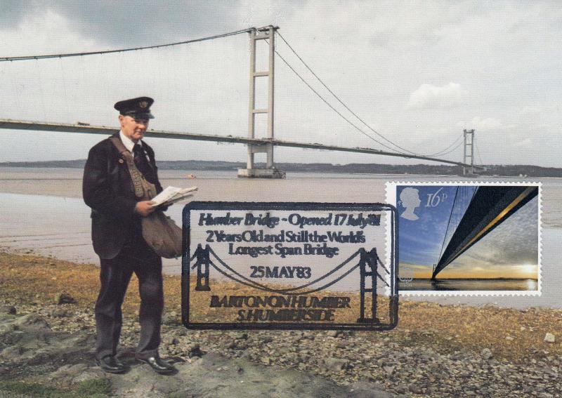 1983 (05) Engineering - Post Office Picture Card - 16p - Humber Bridge, Barton On Humber H/S