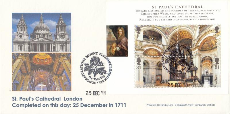 2011 (12) St Paul's Cathedral Completion Day 300th Anniversary - Privately Produced 'Lord' Cover - Mount Pleasant H/S