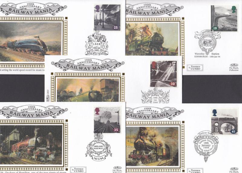 1994 (01) The Age of Steam - Benham Small Silk Set of Five - Multiple H/S's