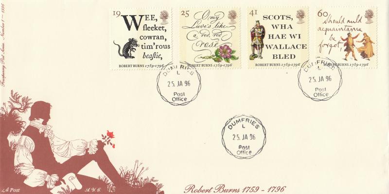 1996 (01) Robert Burns - 4d Post - Dumfries CDS