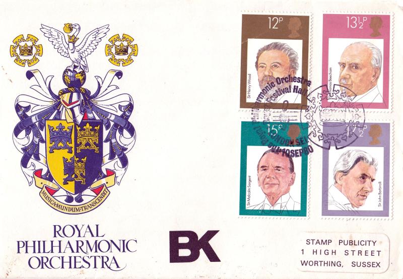 1980 (09) Composers - Stamp Publicity (SP) Royal Philharmonic Orchestra (RPO) Official (BK Overprint)