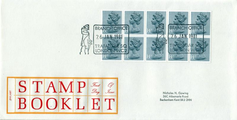 1981 (01) £1.40 Booklet - Philart - Branch Office, Trafalgar Square H/S