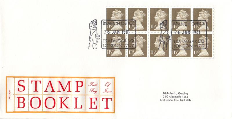 1981 (01) £1.15 Booklet - Philart - Branch Office, Trafalgar Square H/S