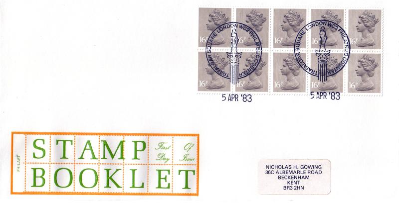 1983 (04) £1.60 Booklet - Philart - Trafalgar Square (Nelsons Column) Philatelic Counter H/S